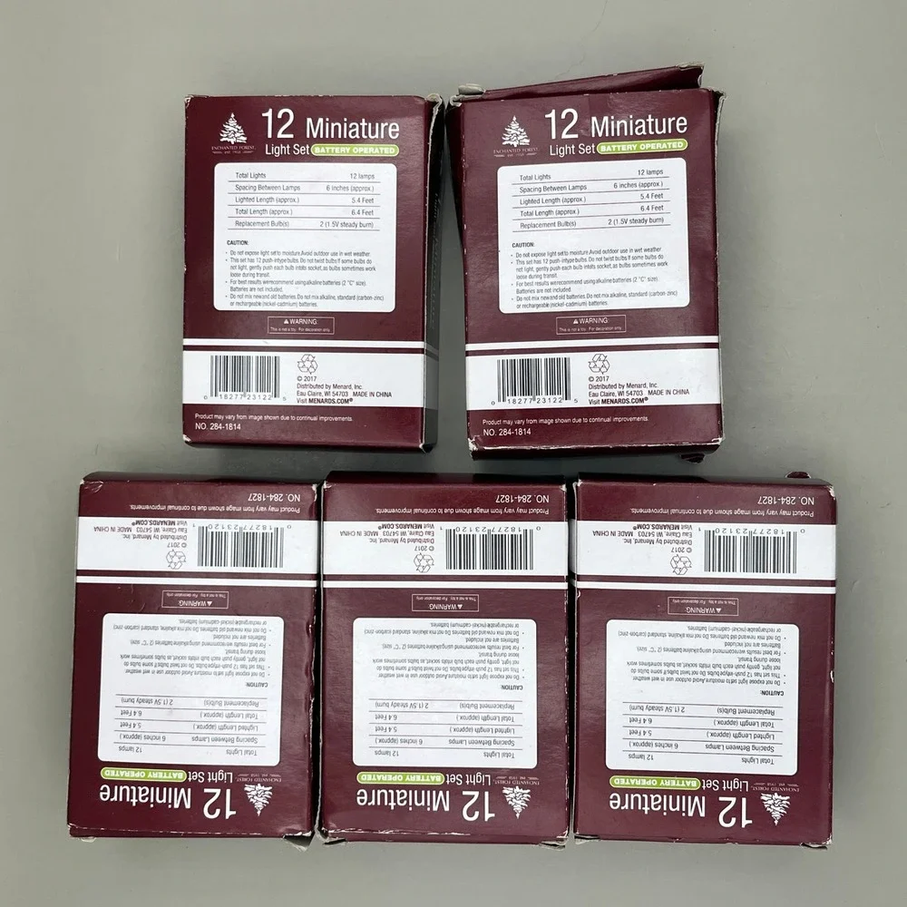 Enchanted Forest 12 Miniature Light Set Battery Operated Multi Clear 5 Pack